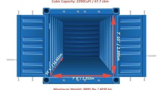 Container 40 feet chứa được bao nhiêu tấn ? Thể tích bao nhiêu?